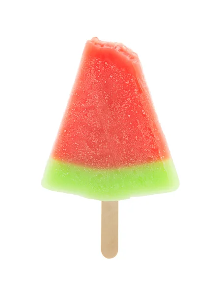 Ugryziony arbuza w kształcie popsicle — Zdjęcie stockowe