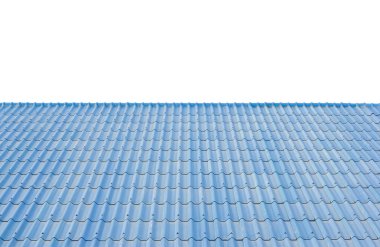 Beyaz izole mavi çatı