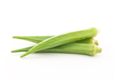 Beyaz arka plan bamya ya da bayanlar parmaklar