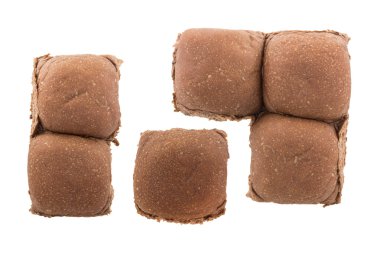 Beyaz arkaplanda izole edilmiş bir somun ekmek