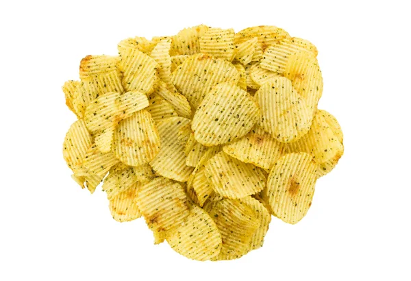Potato chips met zeewier geïsoleerd op witte achtergrond — Stockfoto