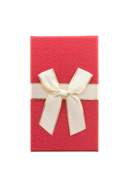 Caja de regalo roja fondo blanco aislado —  Fotos de Stock