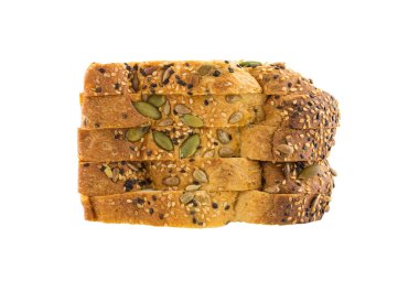 kepekli tahıllar somun ekmek izole üzerinde beyaz arka plan