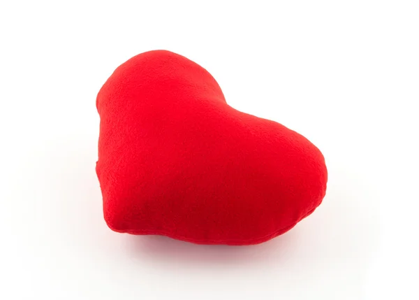 Red heart pillow on white background — Stock Photo, Image