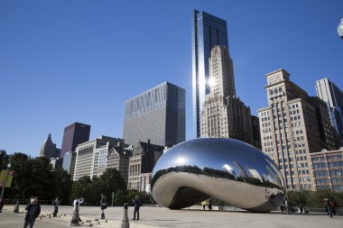 Cloud Gate heykel Millenium Park, Chicago, Il, Usa
