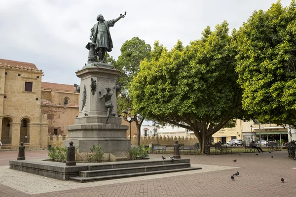 Santo Domingo in de Dominicaanse Republiek op 2 April: Christopher Columbus plein. — Stockfoto