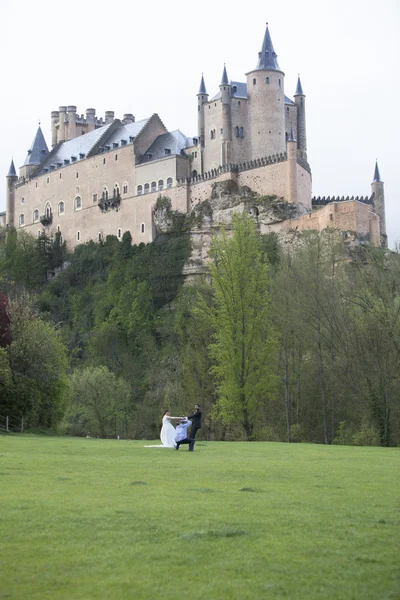 View of Castle Alcazar of Segovia in Castille and Leon, Spain — Stock Photo, Image