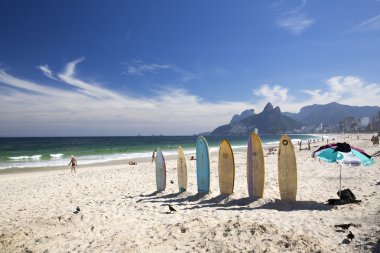Ipanema Plajı Rio de Janeiro sahne