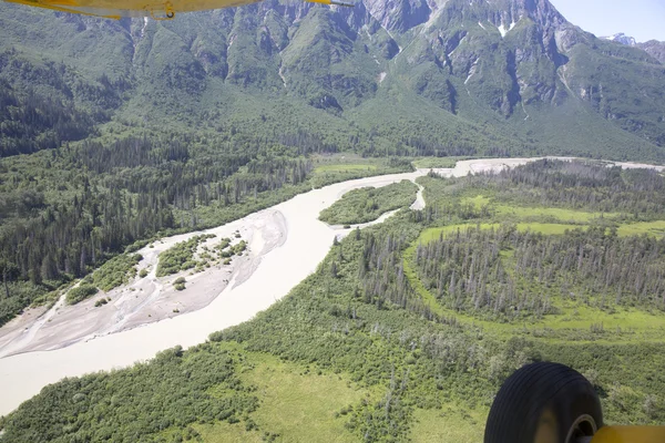 Vista aérea da selva do Alasca — Fotografia de Stock