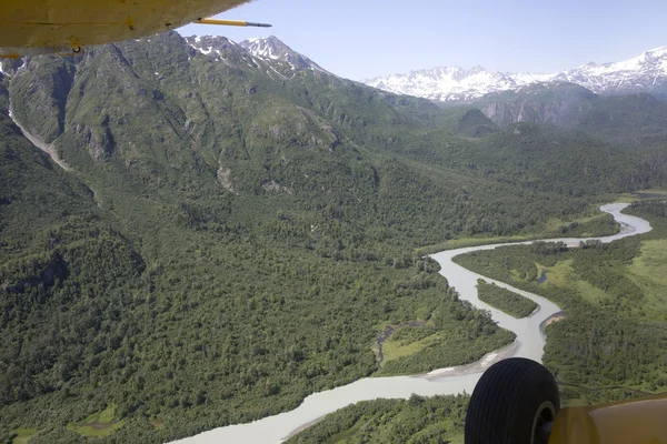 Vue aérienne de la nature sauvage de l'Alaska — Photo