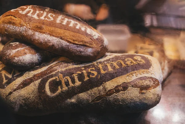 Tasty Christmas Bread London Market Selectiv Focus — Stock Photo, Image