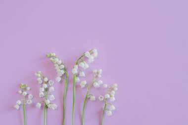 Vadi çiçeklerinin güzel zambakları menekşe renginde. Düz yatıyordu. Metin için yer.