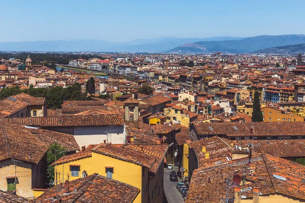 Vista Incrível Cidade Florença Partir Colina Itália Telhados Velhos Belo — Fotografia de Stock