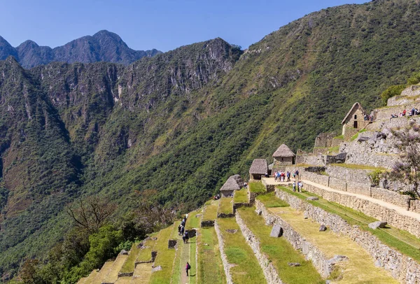 Machu Picchu Peru Kesäkuuta 2015 Turisti Tutustuu Machu Picchuun 1400 — kuvapankkivalokuva