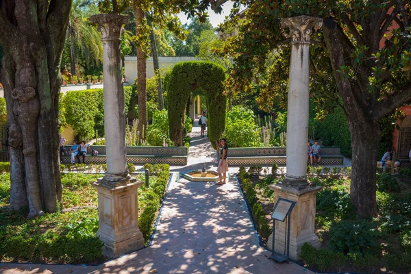 Séville Espagne Juin 2018 Les Jardins Alcazar Sont Une Attraction — Photo