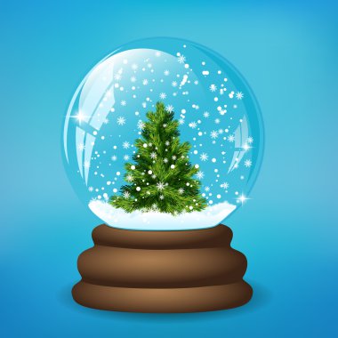 Noel snowglobe ağaç