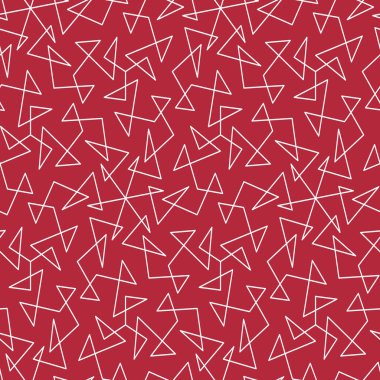 Kırmızı üzerinde beyaz geometrik dikişsiz vektör deseni