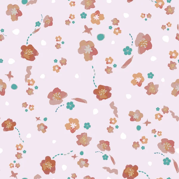 Fleurs de cerisier motif vectoriel sans couture — Image vectorielle