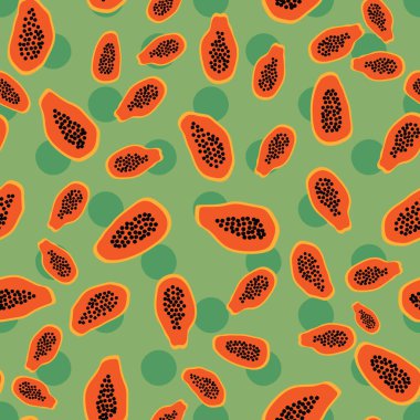 parlak papaya pürüzsüz vektör deseni