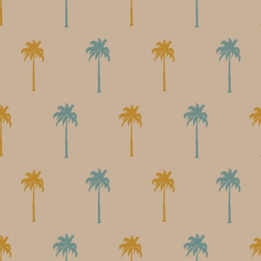 Palmiye ağaçları siluetleri pürüzsüz vektör desenleri