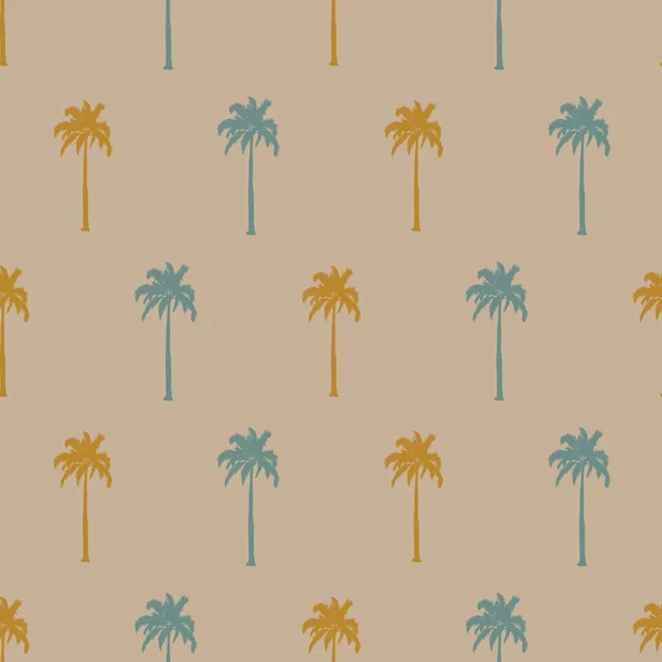 Palm trees silhouettes seamless vector pattern — Stock Vector