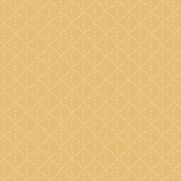 A yellow dotted netting seamless vector pattern — Vector de stock