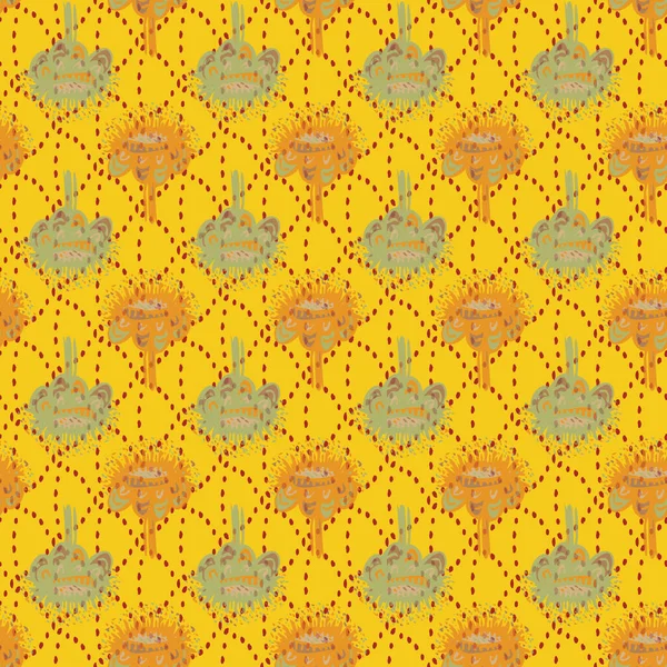 A yellow abstract floral seamless vector pattern — Διανυσματικό Αρχείο