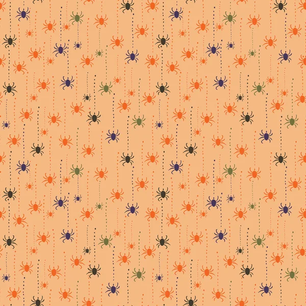 Un simple patrón de vector sin costuras arañas halloween — Archivo Imágenes Vectoriales