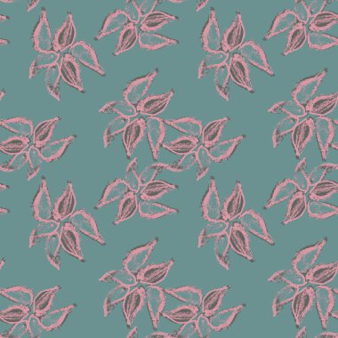 Pembe ve yeşil yapraksız vektör deseni grupları