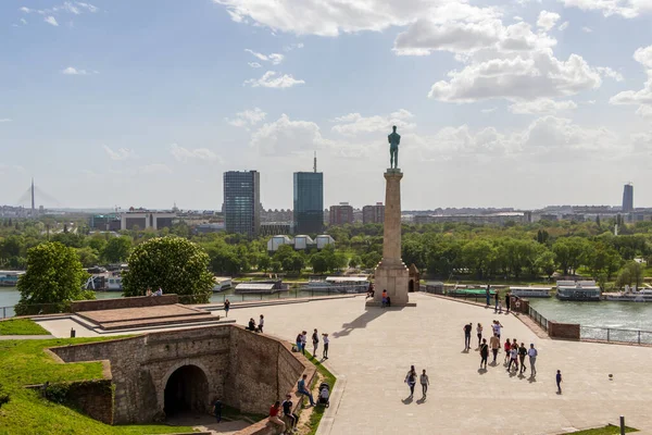 2021年5月2日 塞尔维亚贝尔格莱德Kalemegdan Fortress和Victor Monument — 图库照片