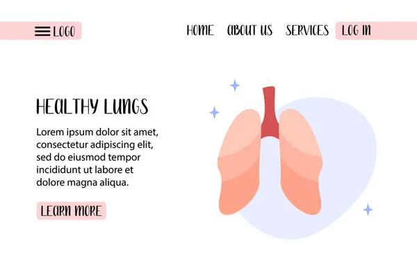 人类的肺肺病学 肺检查 呼吸道研究 荧光摄影 矢量平面插图 完美的横幅 登陆页 — 图库矢量图片