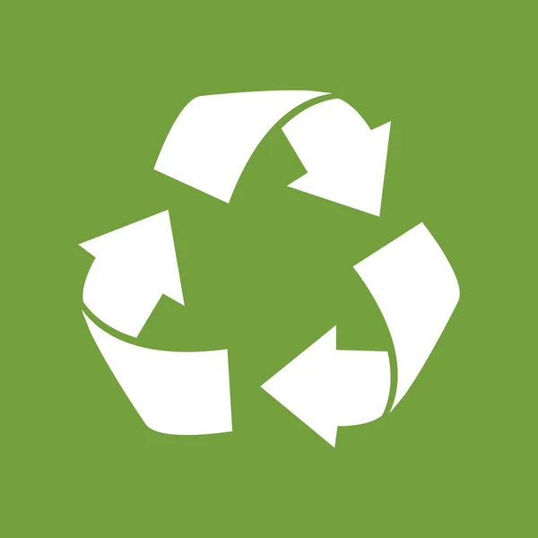 Vector Recycling Sign Isolated Icon Green Background White Reuse Symbol — Stockvector