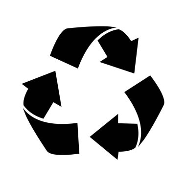 Vektör geri dönüşüm işaretleri, beyaz arkaplanda izole edilmiş simgeler. Siyah, ekolojik tasarım, işaretleme, ürün etiketlemesi için sembolleri yeniden kullanıyor. Sıfır atık yaşam tarzı