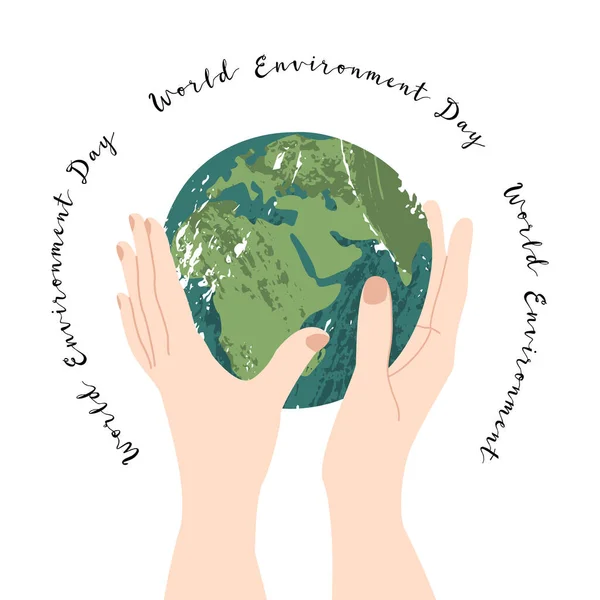Dia Mundial Ambiente Junho Feliz Dia Mãe Terra Hora Terra —  Vetores de Stock