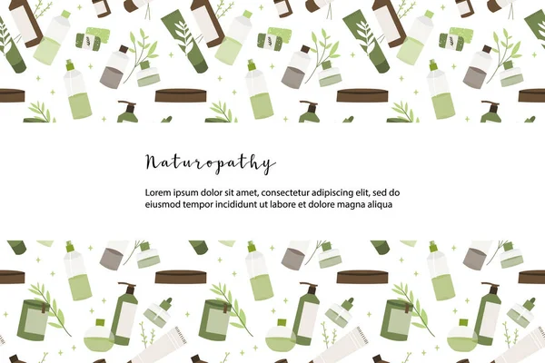 Label Dengan Botol Dan Daun Apoteker Tanaman Organik Alami Homeopathy Grafik Vektor