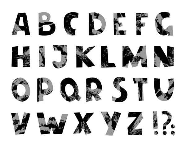 Vector Russian Alphabet Latin Letters Symbols Isolated White Монохромный Шрифт — стоковый вектор