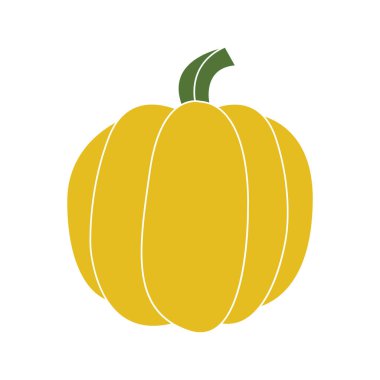 Balkabağım. Sonbahar sebzesi. Sonbahar dekoratif tasarımı, Şükran Günü ve Cadılar Bayramı davetiyesi, hasat broşürü, tekstil. Vektör düz çizgi film illüstrasyonu