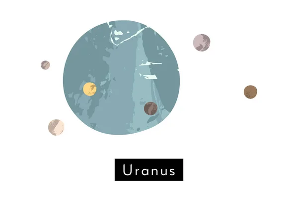 Uranus Planet Satelit Tata Surya Tubuh Langit Objek Kosmik Astronomi - Stok Vektor