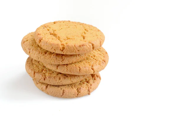 Вівсяне Печиво Ізольоване Білому Тлі — стокове фото