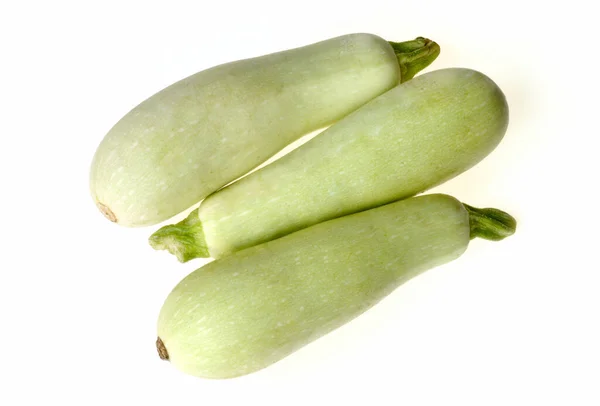 Three Fresh Vegetable Marrow Isolated White Background — Photo