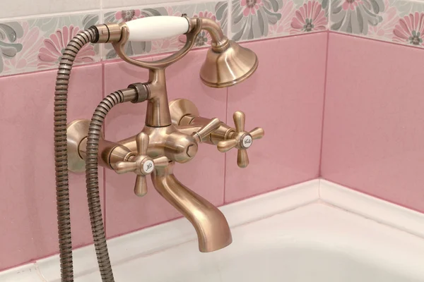 Bathtub faucet under bronze — Stock Photo, Image