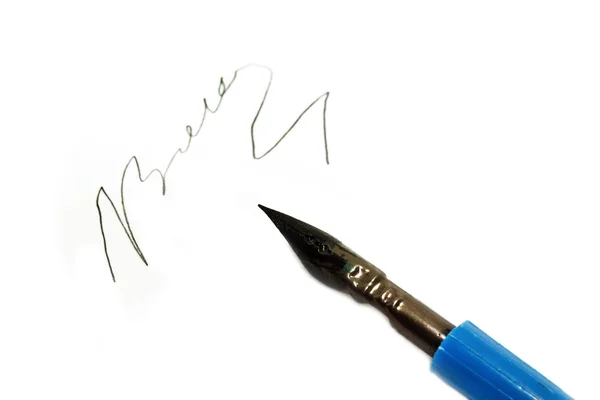 Signature on white paper — Stock Photo, Image