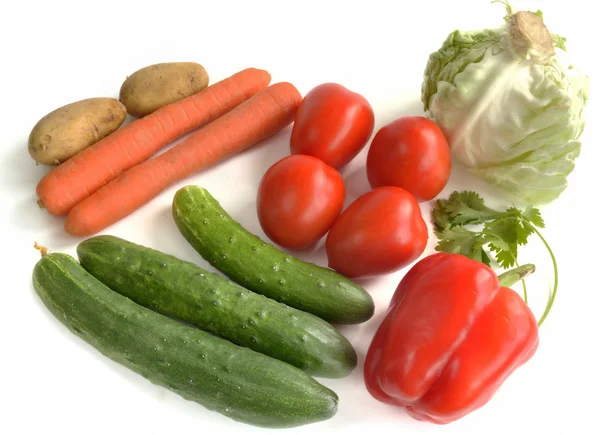 Fresh vegetables isolated on white background — Stock Photo, Image