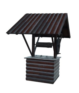 Beyaz arka planda, çatısı olan iyi bir vintage.