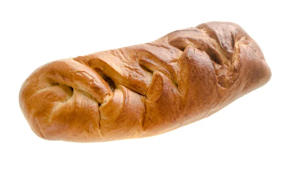 흰 바탕에 외따로 떨어져 있는 머리 모양의 붉은 빵 — 스톡 사진