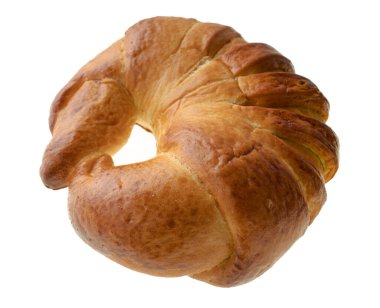 Şekerleme ürünleri çörek şeklinde, yukarıdan bakıldığında beyaz arka planda.