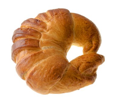 Şekerleme ürünleri çörek şeklinde, yukarıdan bakıldığında beyaz arka planda.