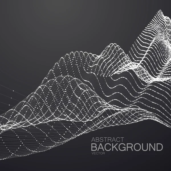 3D абстрактна цифрова хвиля — стоковий вектор