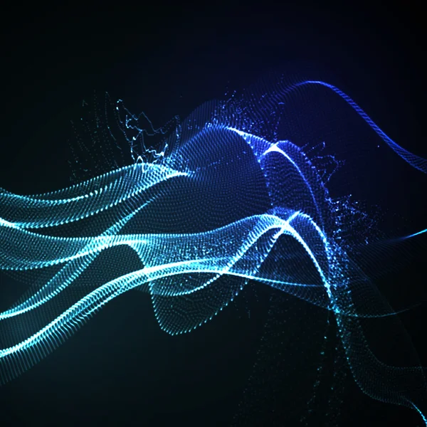 3D照明ネオンデジタル波 — ストックベクタ