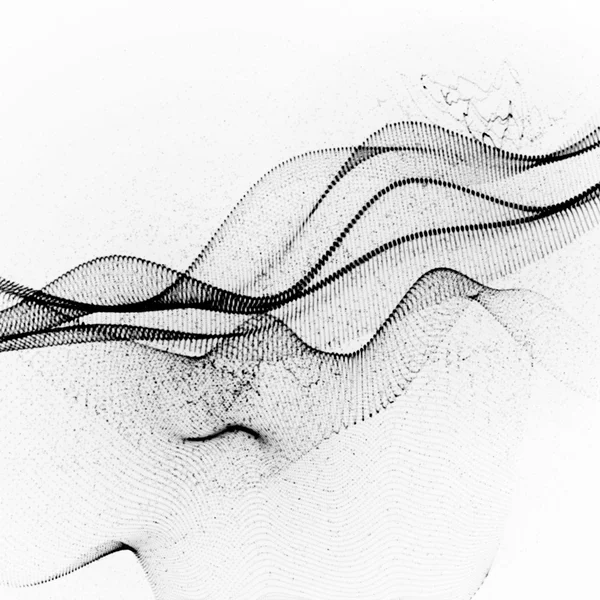 Encre 3D stylisée vague numérique — Image vectorielle